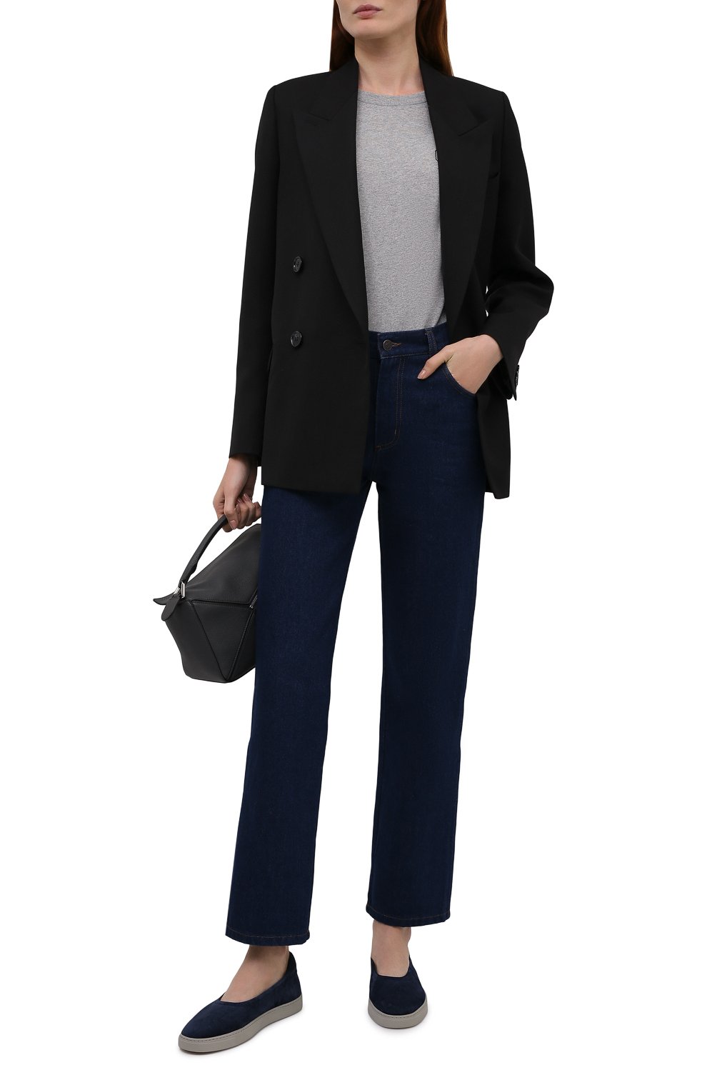 Замшевые слипоны GIORGIO ARMANI темно-синего цвета по цене 65850 руб., арт. X1Y002/XF462, фото 2 Замшевые слипоны GIORGIO ARMANI, арт. X1Y002/XF462, фото 2