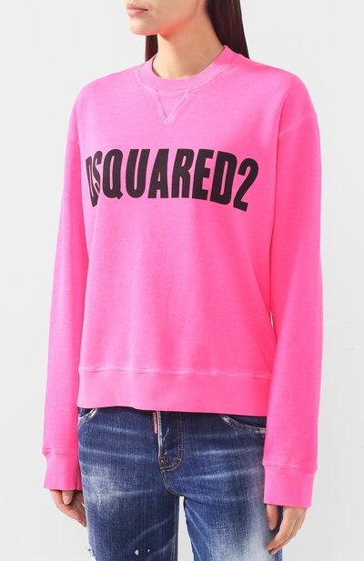 Хлопковый свитшот DSQUARED2 розового цвета по цене 38800 руб., арт. S72GU0205/S25030, фото 3 Хлопковый свитшот DSQUARED2, арт. S72GU0205/S25030, фото 3