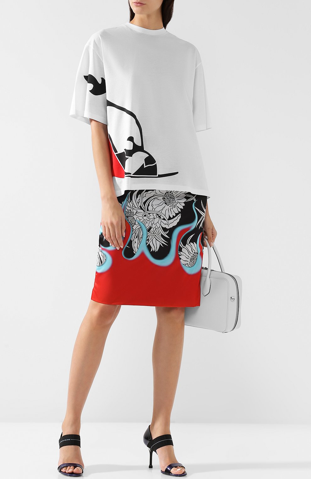 Хлопковая футболка с круглым вырезом и принтом PRADA, арт. 35976-1SDZ-F0964, фото 2