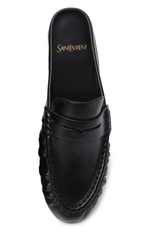 Кожаные сабо Le Loafer Saint Laurent 852392/AAFUV Чёрный  852392/AAFUV Фото 6