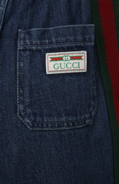 Детские джинсы GUCCI синего цвета, арт. 660168/XDB0Y | Фото 3 (Детали: На резинке; Материал сплава: Проставлено; Нос: Не проставлено; Материал внешний: Хлопок; Ростовка одежда: 10 - 11 лет | 140 - 146см, 12 лет | 152 см, 4 года | 104 см, 5 лет | 110 см, 6 лет | 116 см, 9 лет | 134 см)