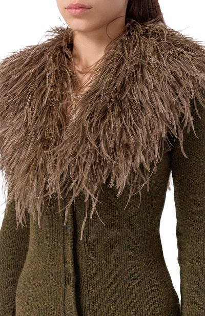 Шерстяной кардиган с отделкой перьями BLUMARINE, арт. 2M643W_SET, фото 5