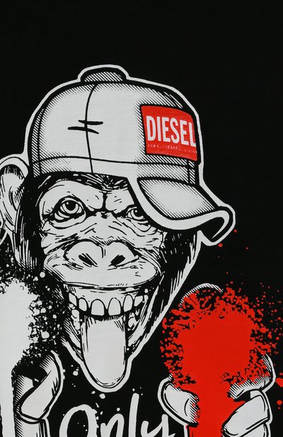 Хлопковое худи DIESEL, арт. J01009-0GRAM, фото 3