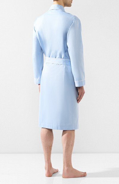 Хлопковый халат ZIMMERLI голубого цвета по цене 35050 руб., арт. 4734-75140, фото 4 Хлопковый халат ZIMMERLI, арт. 4734-75140, фото 4