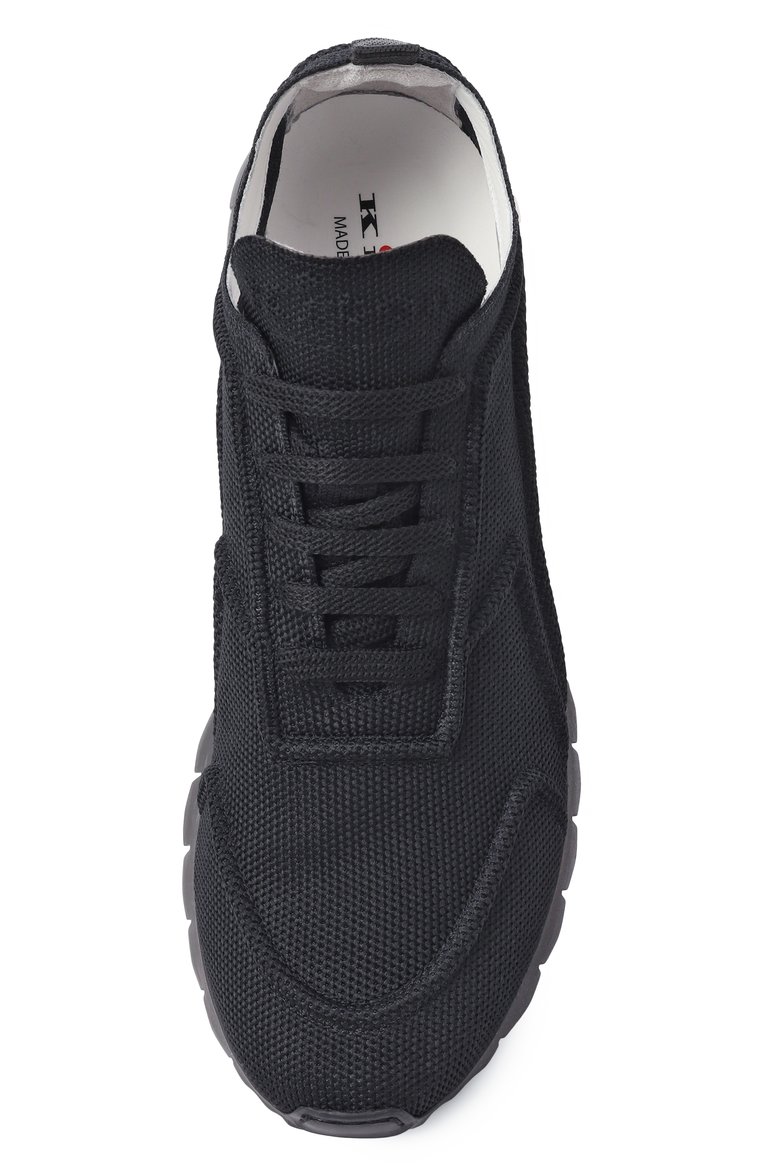 Мужские текстильные кроссовки KITON черного цвета, арт. USSA325N0106303 | Фото 6 (Подошва: Массивная; М�атериал внешний: Текстиль; Материал внутренний: Натуральная кожа; Драгоценные камни: Проставлено; Материал сплава: Проставлено; Материал утеплителя: Без утеплителя; Кросс-КТ: Низкие; Стили: Классический)