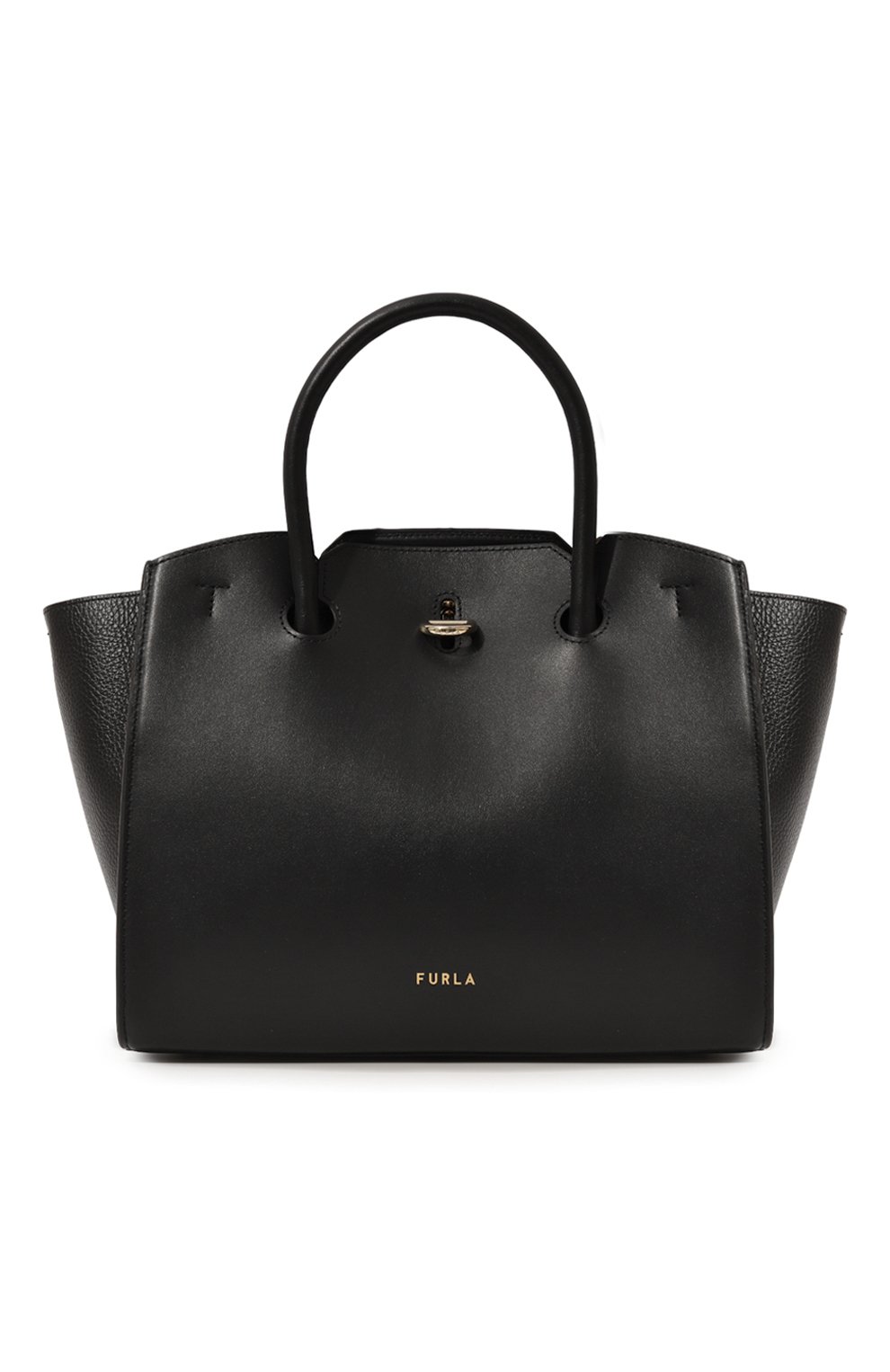 Женский сумка furla genesi FURLA черного цвета, арт. WB00811/BX0053 | Фото 1 (Сумки-технические: Сумки top-handle; Размер: medium; Материал: Натуральная кожа; Материал сплава: Проставлено; Ремень/цепочка: На ремешке; Драгоценные камни: Проставлено)