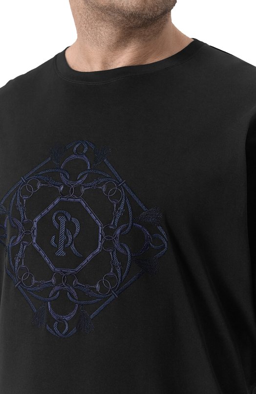 Хлопковая футболка Stefano Ricci MNH6104930/LUXT Чёрный  MNH6104930/LUXT Фото 5