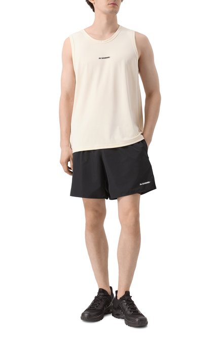 Мужские шорты JIL SANDER черного цвета, арт. J47KA0281/JTN158 | Фото 2 (Драгоценные камни: Проставлено; Материал внешний: Синтетический материал; Длина Шорты М: До колена; Материал сплава: Проставлено)