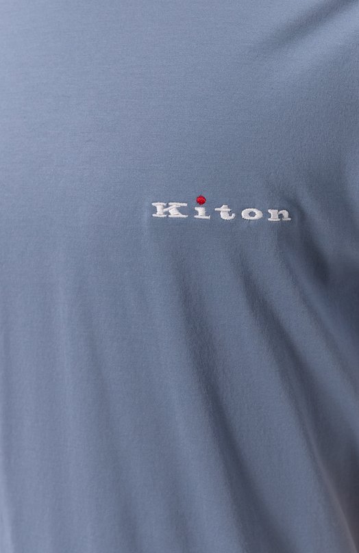 Хлопковая футболка Kiton UMK0717K316 Голубой  UMK0717K316 Фото 5