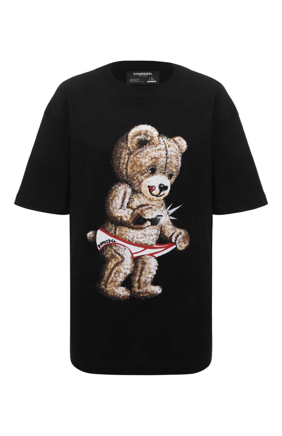 Хлопковая футболка DOMREBEL черного цвета по цене 15400 руб., арт. SNAP (CARRY-0VER)/T-SHIRT, фото 1 Хлопковая футболка DOMREBEL, арт. SNAP (CARRY-0VER)/T-SHIRT, фото 1