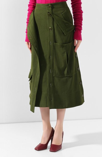 Юбка JACQUEMUS зеленого цвета по цене 63100 руб., арт. 193SK03/26580, фото 3 Юбка JACQUEMUS, арт. 193SK03/26580, фото 3