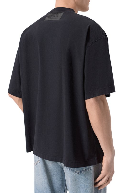 Хлопковая футболка VETEMENTS ME76TR148B/1200 LIGHT JERSEY Чёрный  ME76TR148B/1200 LIGHT JERSEY Фото 4