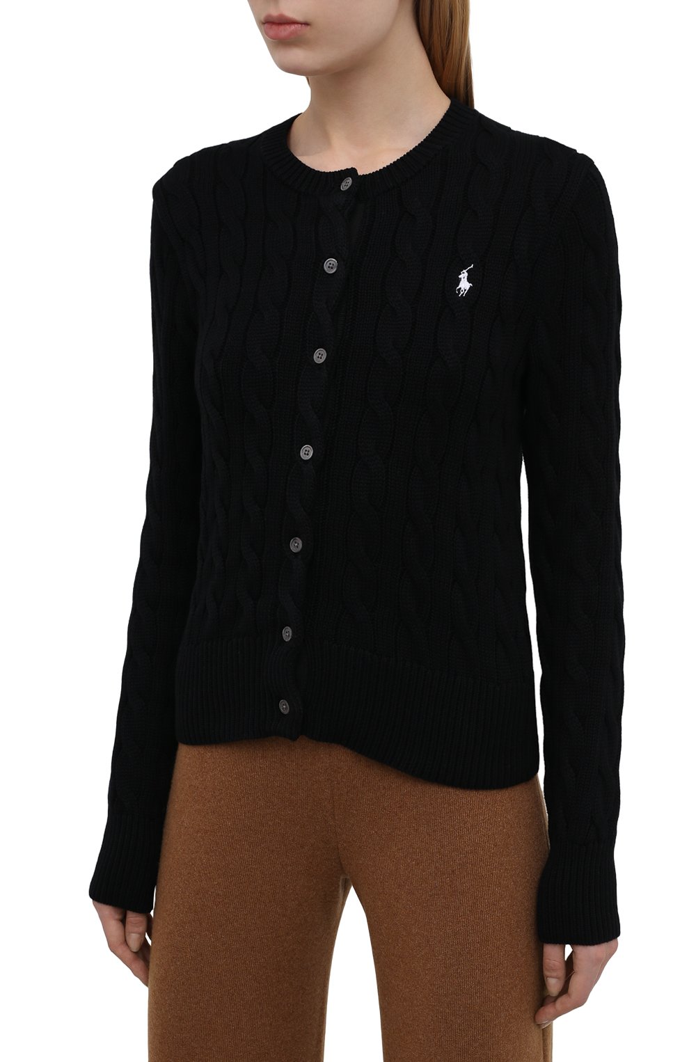 Хлопковый кардиган POLO RALPH LAUREN черного цвета по цене 18050 руб., арт. 211792413, фото 3 Хлопковый кардиган POLO RALPH LAUREN, арт. 211792413, фото 3