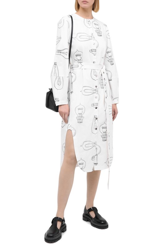 Хлопковое платье Tibi Белый, фото 2