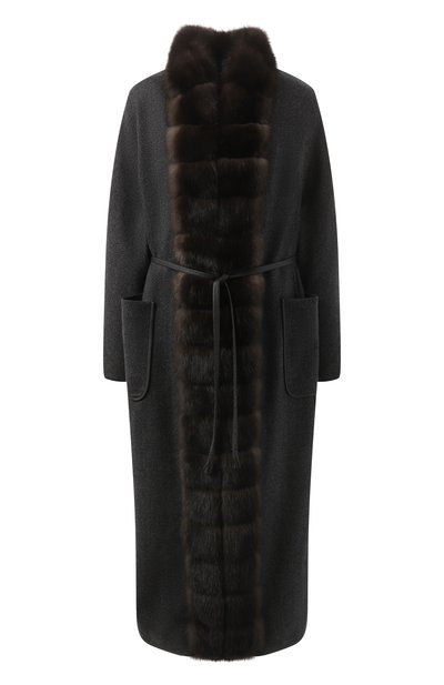 Кашемировое пальто с отделкой из меха соболя SABLEFUR, арт. 72213-SB-10, фото 1