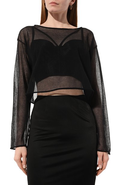 Хлопковый пуловер ISABEL BENENATO черного цвета по цене 52750 руб., арт. DK131S23, фото 3 Хлопковый пуловер ISABEL BENENATO, арт. DK131S23, фото 3