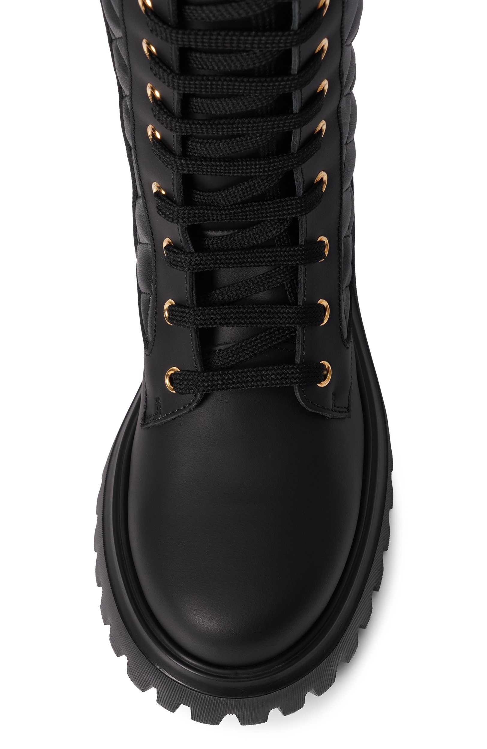 Кожаные ботинки DOLCE & GABBANA черного цвета по цене 84200 руб., арт. D11430/A0773, фото 4 Кожаные ботинки DOLCE & GABBANA, арт. D11430/A0773, фото 4