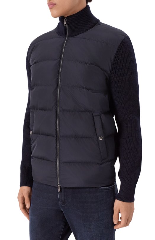 Комбинированный кардиган Herno MP000126U/70061 Синий  MP000126U/70061 Фото 3