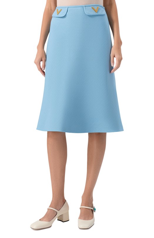 Юбка из вискозы Valentino 7B3RADK0/98T Голубой  7B3RADK0/98T Фото 3
