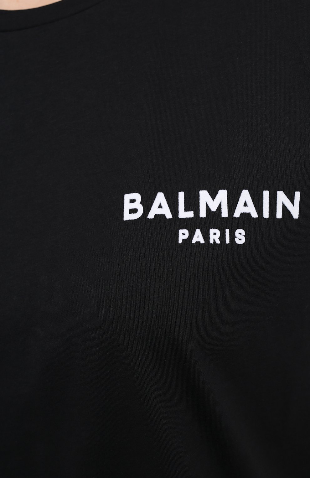 Хлопковая футболка BALMAIN черного цвета по цене 26200 руб., арт. VF11351/B013, фото 5 Хлопковая футболка BALMAIN, арт. VF11351/B013, фото 5