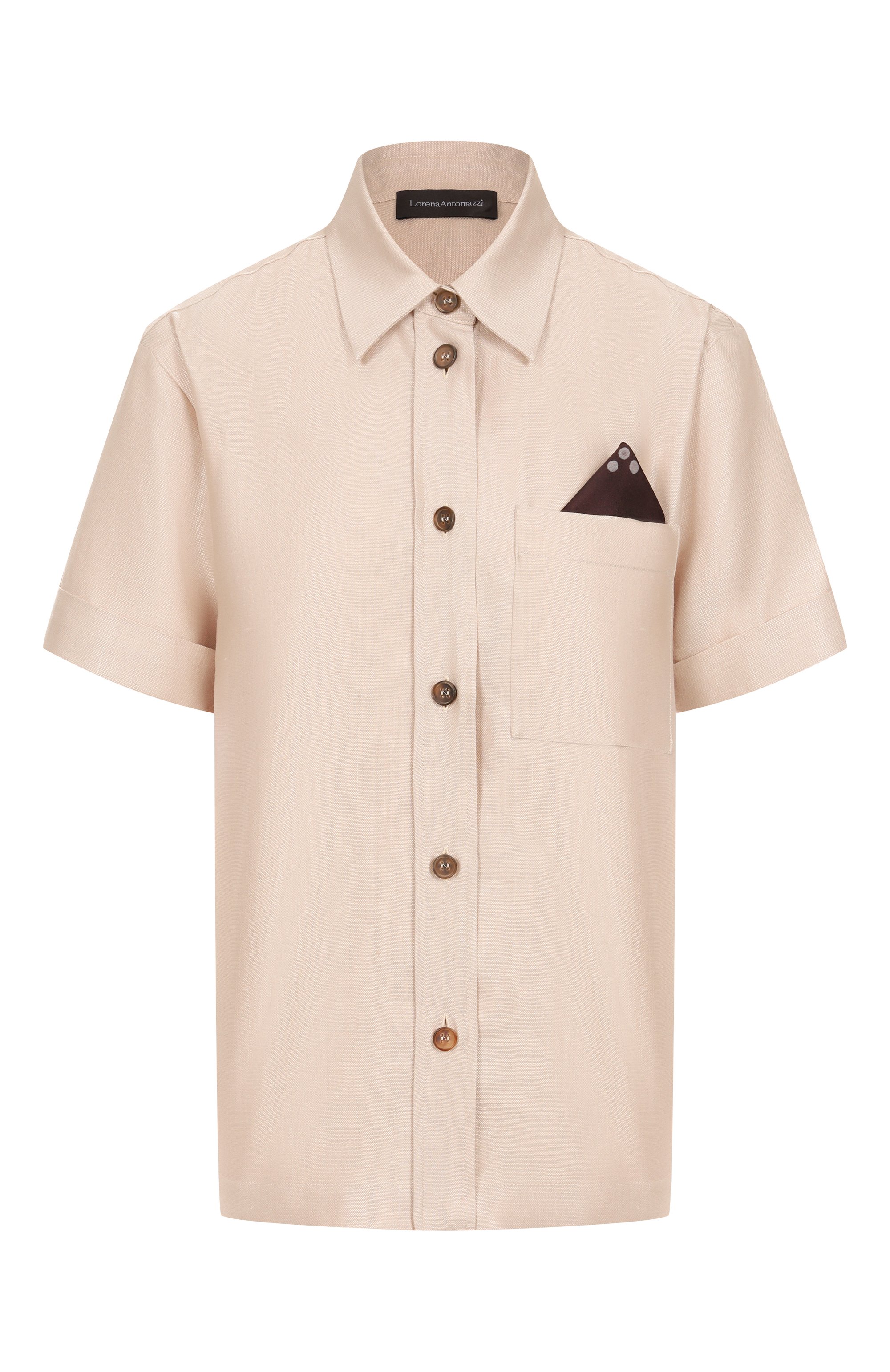 Рубашка изо льна и шелка LORENA ANTONIAZZI, арт. E2531CA18B/4903, фото 1