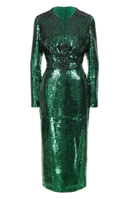 Платье с отделкой пайетками Elie Saab D0796NP25/PA008 Зелёный D0796NP25/PA008
