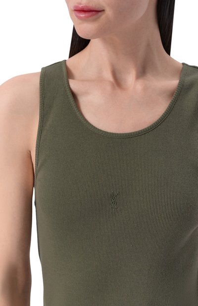 Хлопковая майка SAINT LAURENT, арт. 842992/Y37EC, фото 5