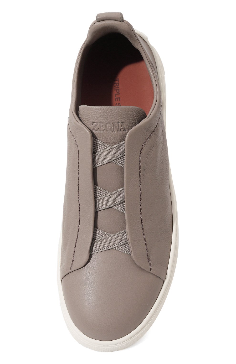 Кожаные кеды triple stitch ZEGNA коричневого цвета по цене 117000 руб., арт. LH0TA/S5207Z, фото 6 Кожаные кеды triple stitch ZEGNA, арт. LH0TA/S5207Z, фото 6