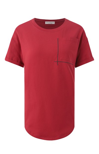 Женская хлопковая футболка BRUNELLO CUCINELLI, арт. M0T81HA850