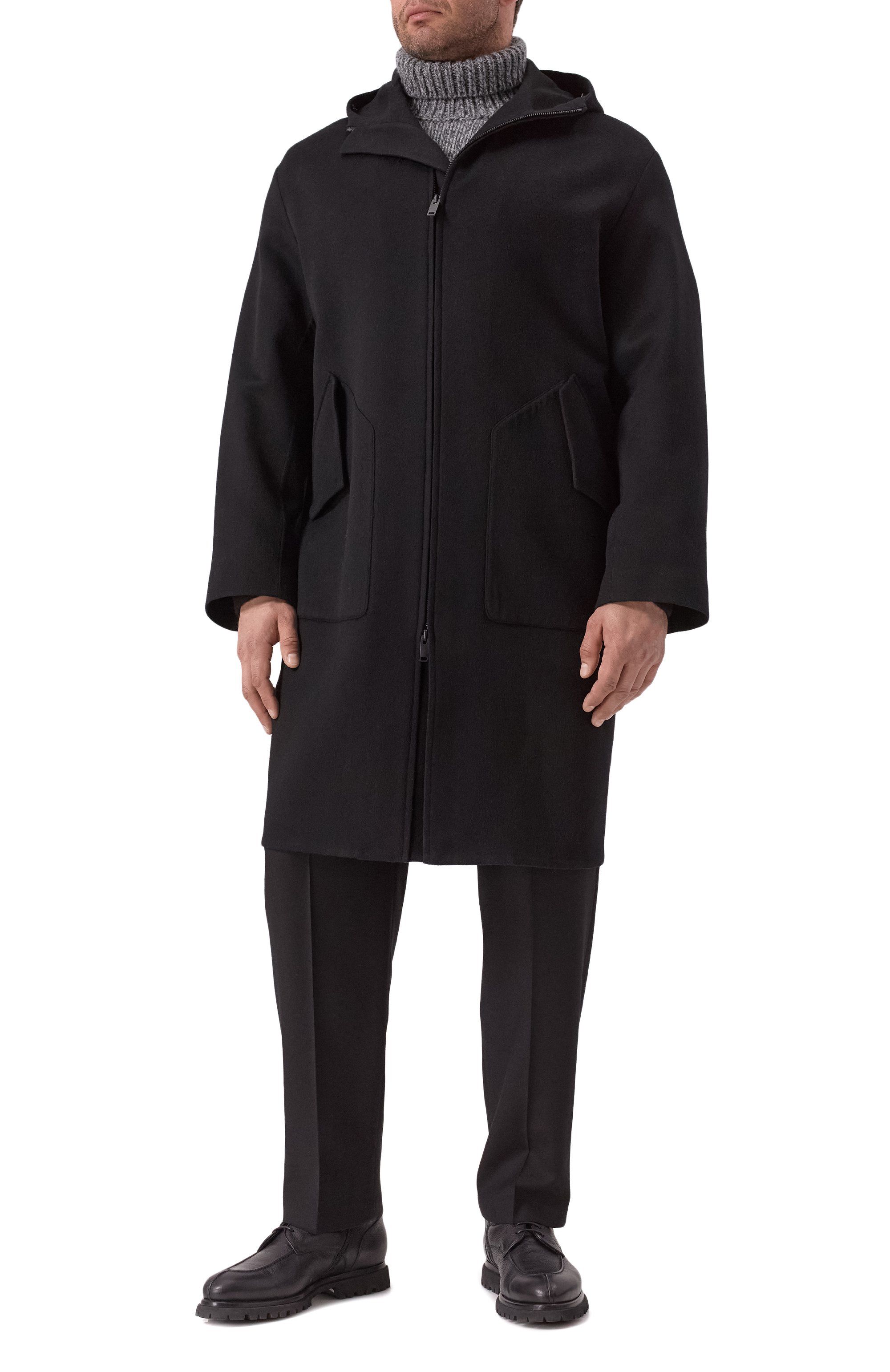 Кашемировое пальто MVST черного цвета по цене 483500 руб., арт. TXEKB-ES4245-4 BS/LC1598, фото 2 Кашемировое пальто MVST, арт. TXEKB-ES4245-4 BS/LC1598, фото 2