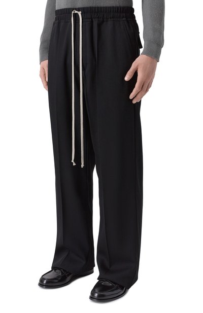 Шерстяные брюки RICK OWENS черного цвета по цене 108000 руб., арт. RU01F2378/WT, фото 3 Шерстяные брюки RICK OWENS, арт. RU01F2378/WT, фото 3