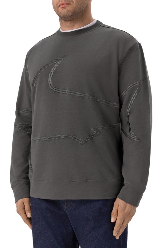 Свитшот из лиоцелла и хлопка Paul&Shark 15311843/3XL Серый  15311843/3XL Фото 3