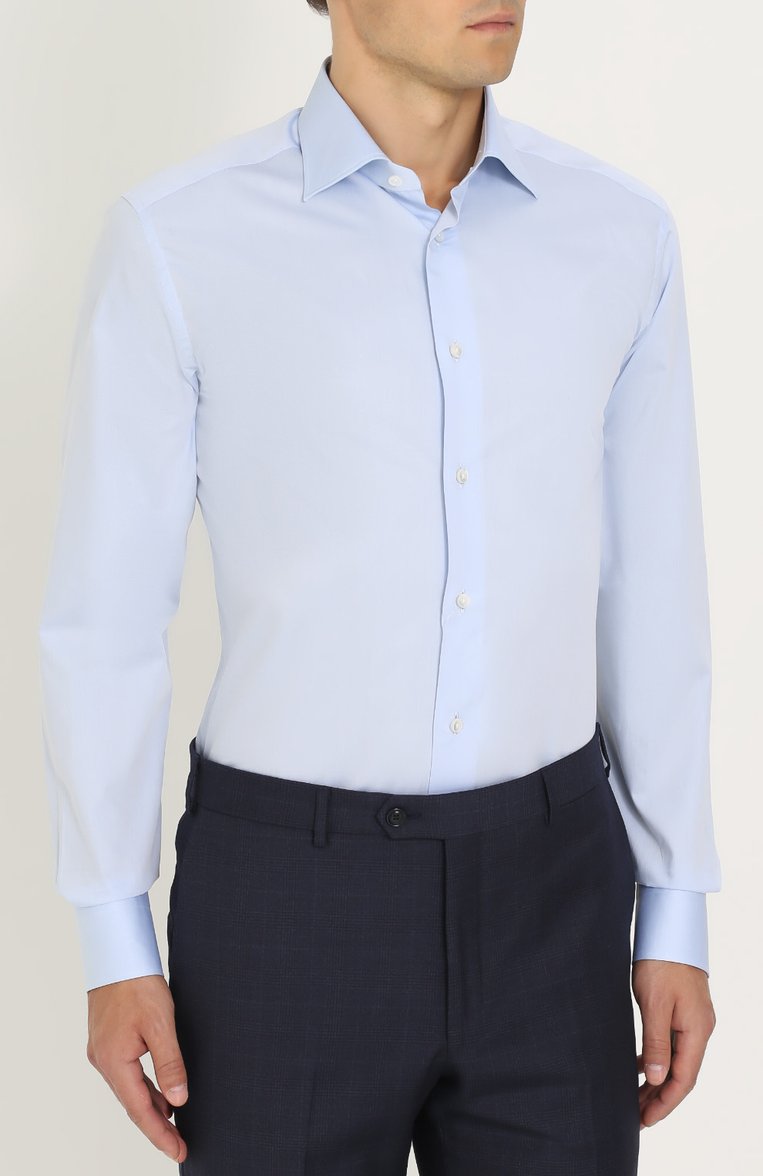 Хлопковая сорочка с воротником кент ZEGNA, арт. 201211/9RS0BR, фото 1
