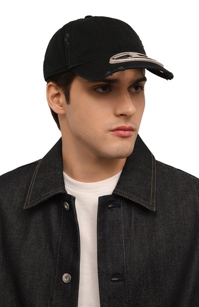 Хлопковая бейсболка DIESEL черного цвета по цене 18100 руб., арт. A12709/0PFAA, фото 2 Хлопковая бейсболка DIESEL, арт. A12709/0PFAA, фото 2