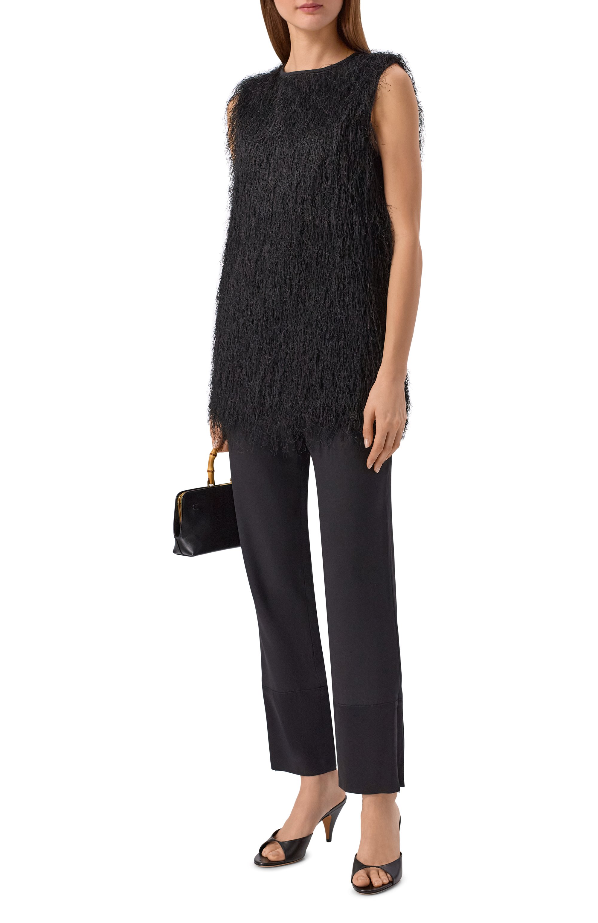 Топ LOULOU DE SAISON черного цвета по цене 31350 руб., арт. YASMIN, фото 2 Топ LOULOU DE SAISON, арт. YASMIN, фото 2