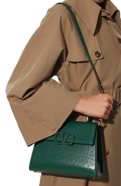 Сумка vsling medium из кожи страуса VALENTINO, арт. XW2B0J20/WKF, фото 2