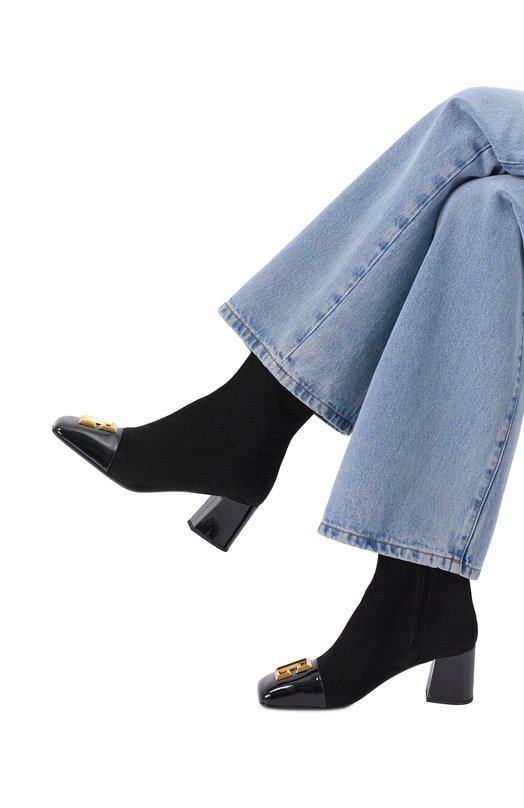 Замшевые ботильоны Edna 70 Balmain FN0TE036/LCSV Чёрный  FN0TE036/LCSV Фото 2