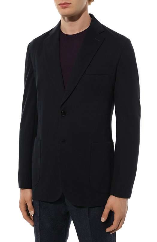 Пиджак из шелка и хлопка Brioni UJIJ0L/P0608 Синий  UJIJ0L/P0608 Фото 3