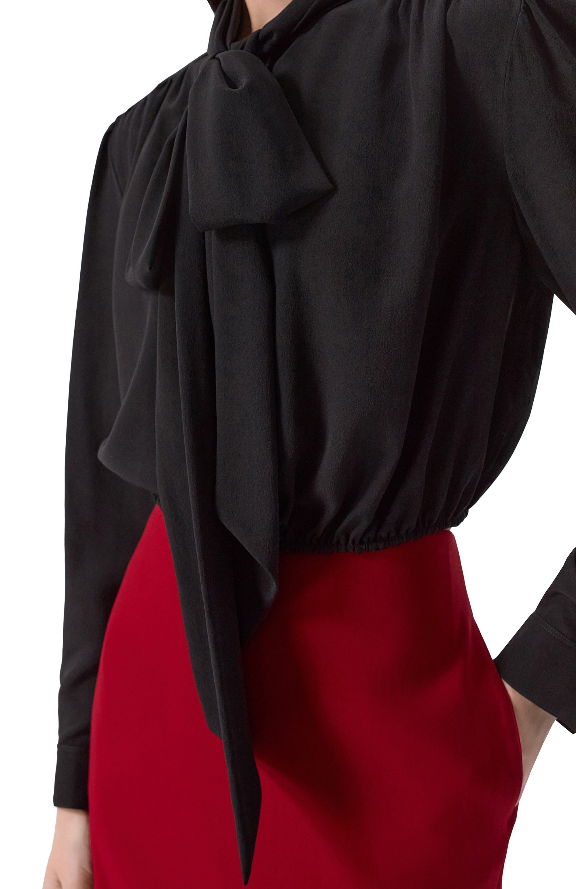 Шелковая блузка SAINT LAURENT, арт. 856831/Y100W, фото 5