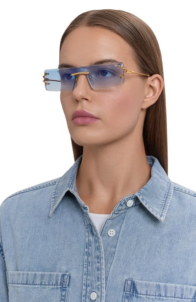 Солнцезащитные очки VINTAGE FRAMES, арт. EMPIRE 24KT G0LD/BLUE GRADIENT FLASH BL, фото 3