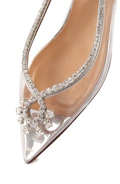 Женские балетки seduction crystal AQUAZZURA прозрачного цвета, арт. SCCFLAA0/SPP | Фото 7 (Материал внешний: Экокожа; Драгоценные камни: Проставлено; Материал сплава: Проставлено; Подошва: Плоская; Каблук высота: Низкий)