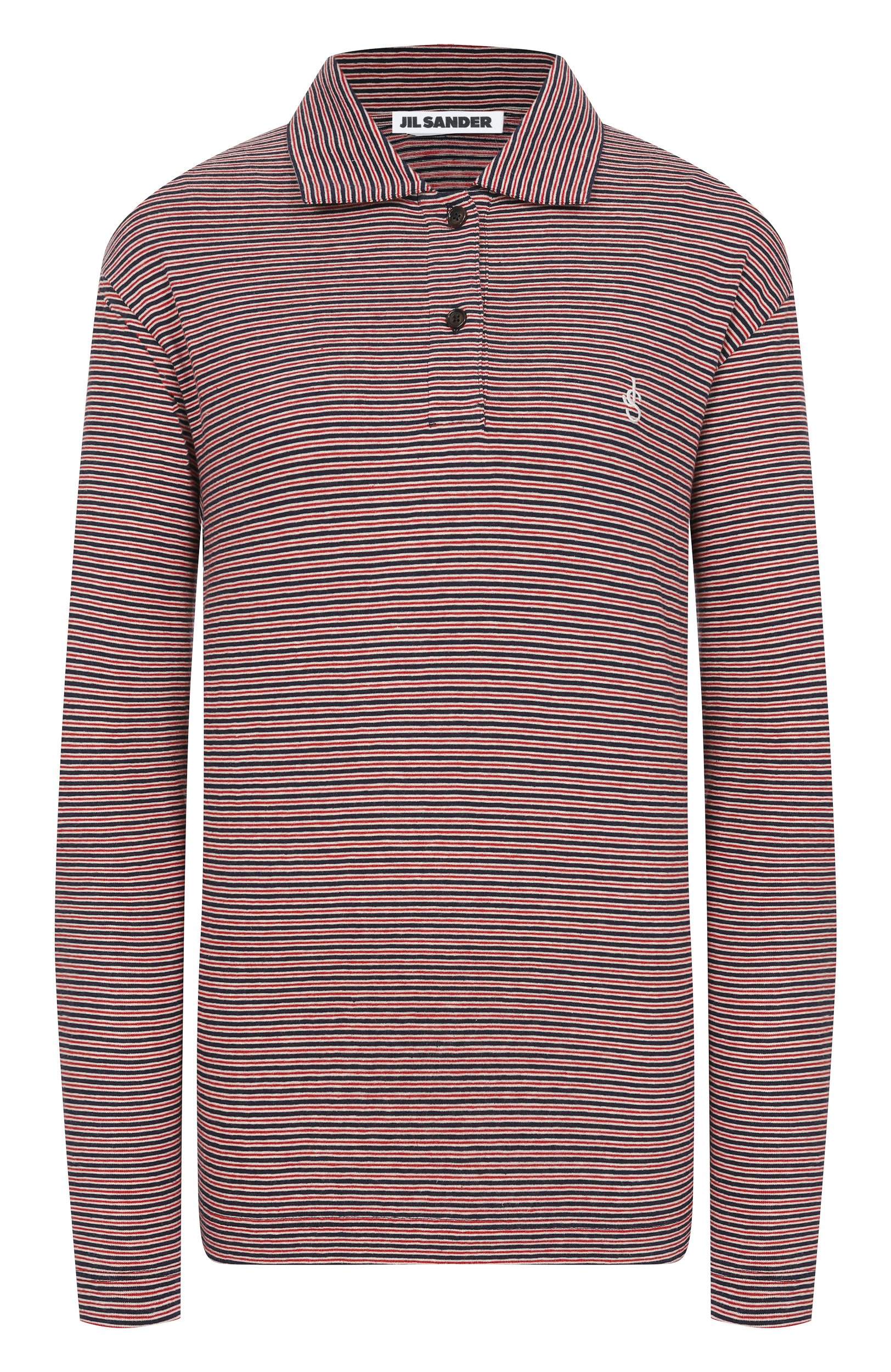 Хлопковое поло JIL SANDER красного цвета по цене 98450 руб., арт. J02GL0126/J20395, фото 1 Хлопковое поло JIL SANDER, арт. J02GL0126/J20395, фото 1