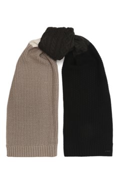 Детский комплект из шапки и шарфа EMPORIO ARMANI черного цвета, арт. 407526/3F488 | Фото 4 (Материал сплава: Проставлено; Материал: Синтетический материал, Текстиль, Шерсть; Нос: Не проставлено)