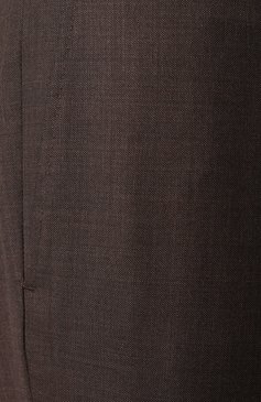 Мужские шерстяные брюки CORNELIANI коричневого цвета, арт. 255B01-2517087 | Фото 6 (Драгоценные камни: Проставлено; Длина (брюки, джинсы): Стандартные; Материал сплава: Проставлено; Материал внешний: Шерсть; Случай: Повседневный, Формальный; Стили: Кэжуэл)