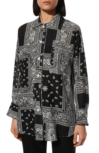 Рубашка из хлопка и шелка DESTIN, арт. D5S2/AMI BUTT0N BANDANA PATCH, фото 3