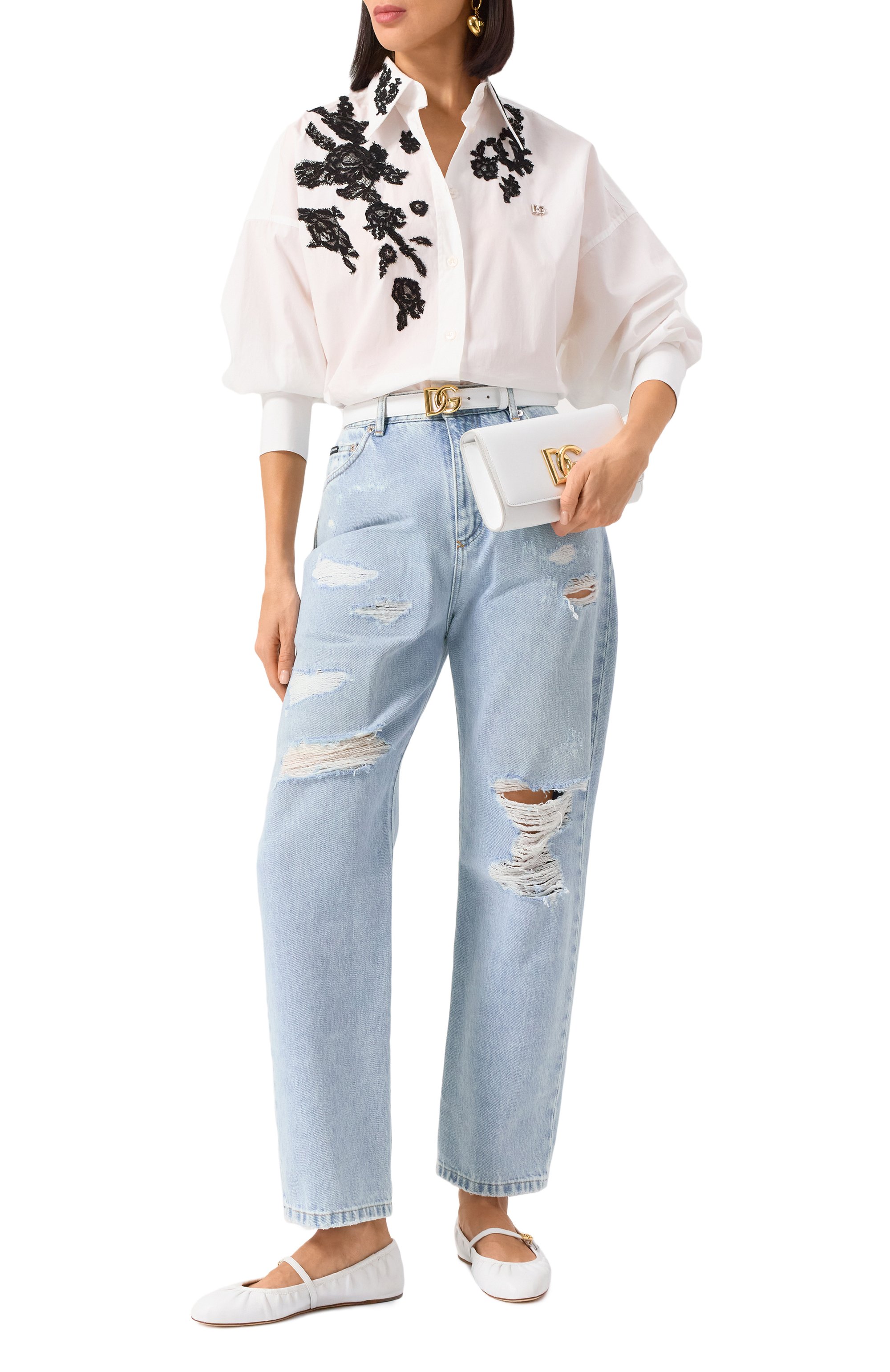 Кожаные балетки odette DOLCE & GABBANA, арт. CB0222/AV938, фото 2