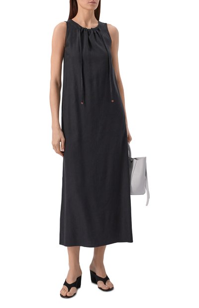 Женское платье изо льна и вискозы LORENA ANTONIAZZI, арт. P2640AB22A/3347