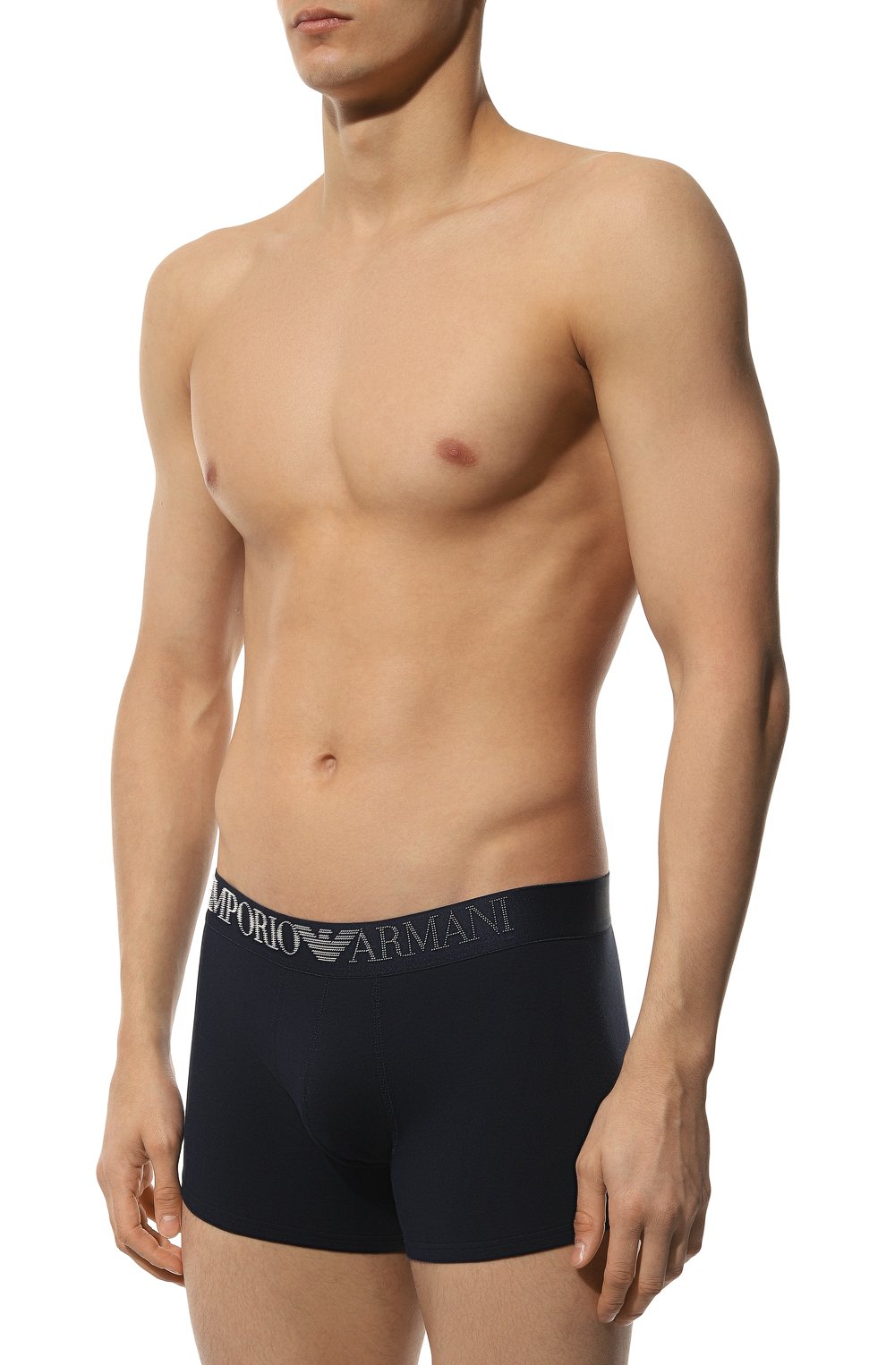 Хлопковые боксеры EMPORIO ARMANI темно-синего цвета по цене 4125 руб., арт. 111776/3F755, фото 2 Хлопковые боксеры EMPORIO ARMANI, арт. 111776/3F755, фото 2