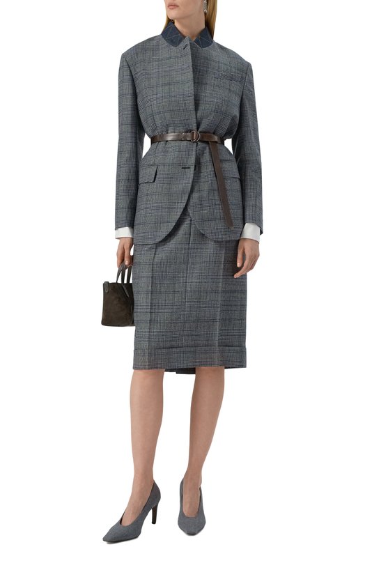 Шерстяной жакет Brunello Cucinelli M0W077127P Синий  M0W077127P Фото 2