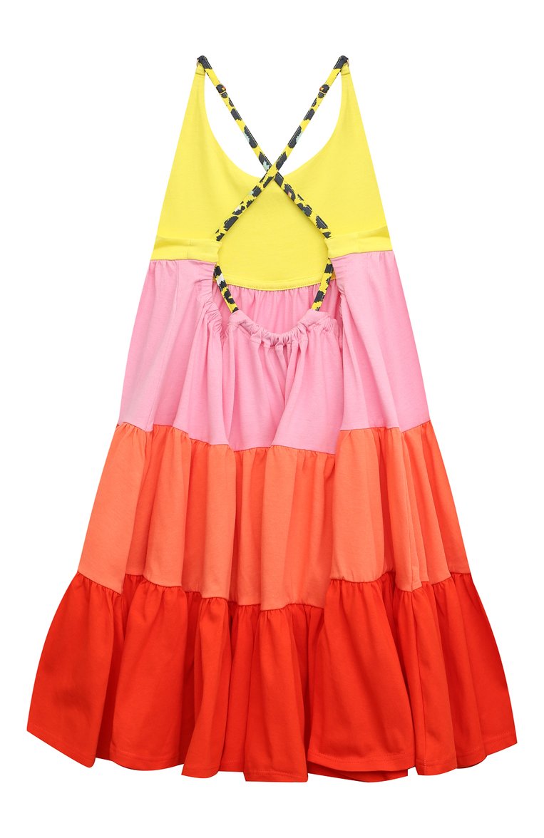 Детское хлопковое платье MARC JACOBS (THE) разноцветного цвета, арт. W12397 | Фото 2 (Рукава: Короткие; Материал внешний: Хлопок; Девочки Кросс-КТ: Платье-одежда; Случай: Повседневный; Региональные ограничения белый список (Axapta Mercury): Не проставлено; Ростовка одежда: 9 лет | 134 см, 12 лет | 152 см, 24 мес | 92 см, 3 года | 98 см, 4 года | 104 см, 5 лет | 110 см, 7 лет | 122 см)